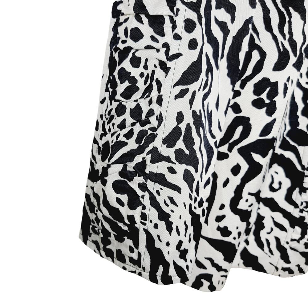 MISHCA Animal Print Yellow Lining Ruching Full Zip Blazer - Size S - Picture 5 of 7